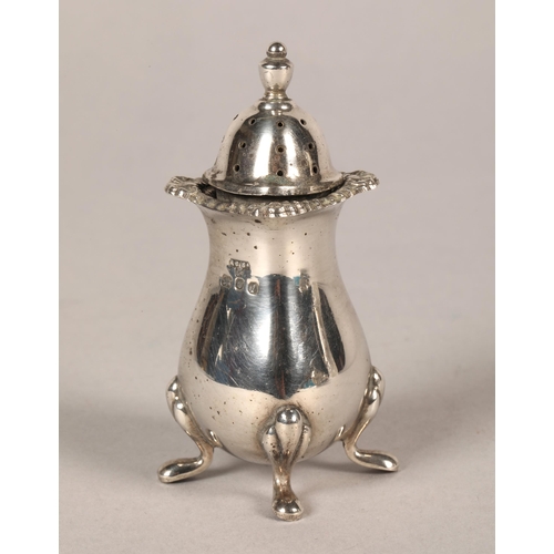 154 - Silver cruet set, various marks (4)