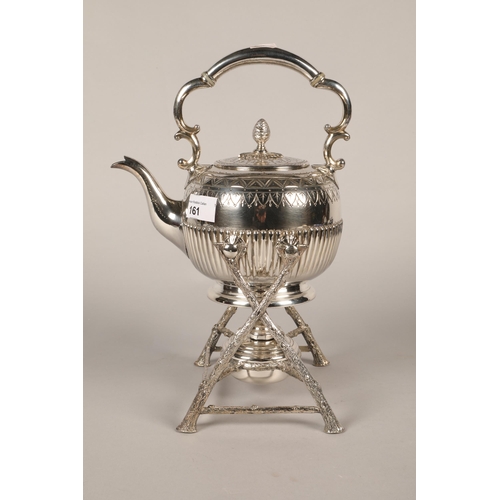 161 - Silver plated spirit kettle