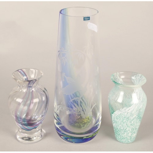 181 - Two small Caithness Glass vases and another larger Caithness vase (largest height: 23cm)