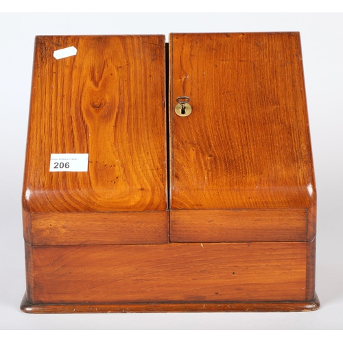 206 - Victorian stationery cabinet enclosed by pair of doors.