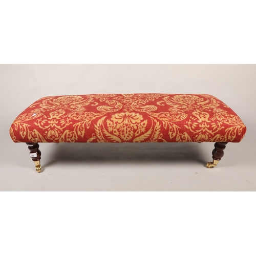 603 - Contemporary bench with floral upholstery, approx. 110cm width