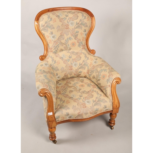 611 - Victorian Nursing chair, turned legs on castors