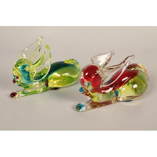 234 - Collection of coloured glass to include animals, paperweights etc.