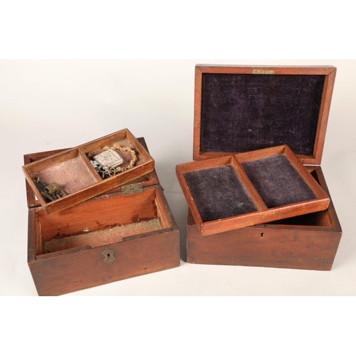 293 - Two mahogany jewellery/storage boxes