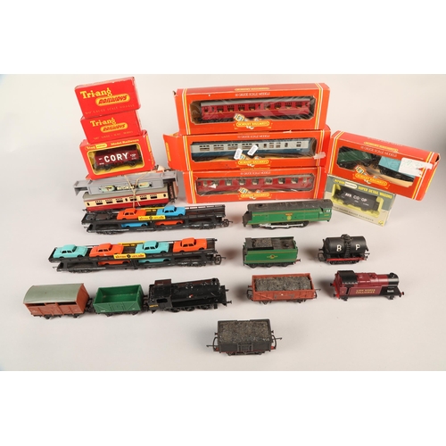 375 - Assortment of Tri-ang and Hornby model trains, etc