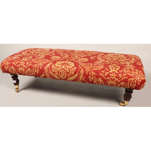 603 - Contemporary bench with floral upholstery, approx. 110cm width