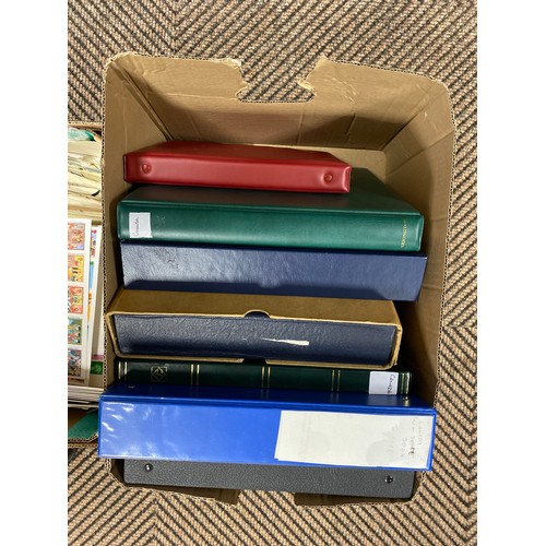 354 - Two boxes of stamps, stamp albums and envelopes