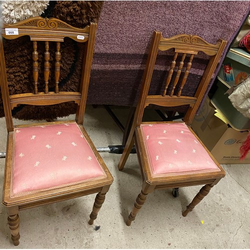 668 - Pair of Edwardian bedroom chairs (2)