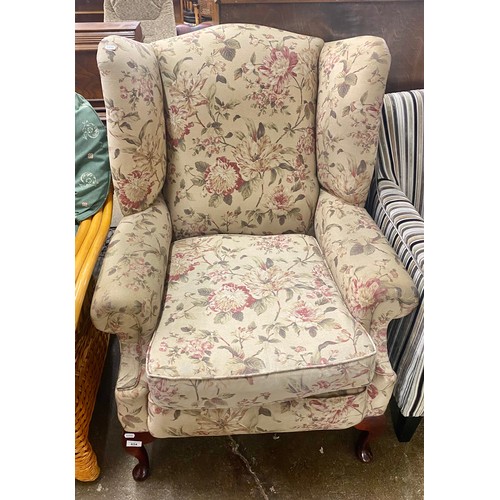 654 - Winged back arm chair