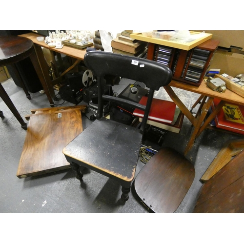 456 - Ebonised antique dining chair.