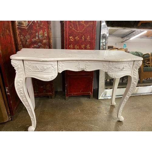 657 - White hall table with drawers 117 x 50 x 76 cm 