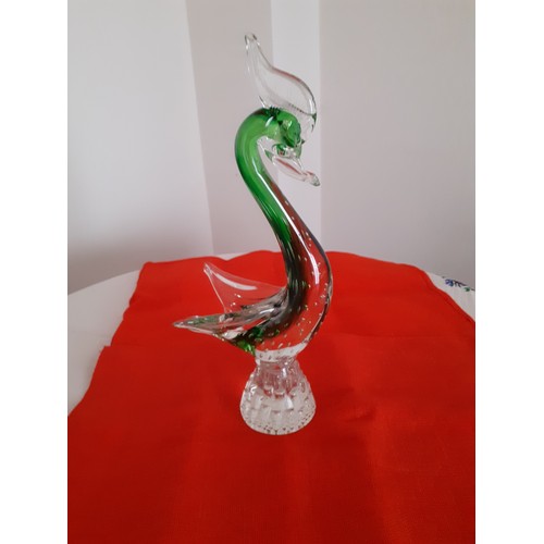 360 - Green Murano glass bird