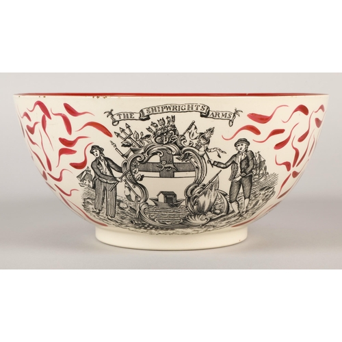 31 - Adams lustre pottery punch bowl 'Ship Caroline' diameter 25cm.