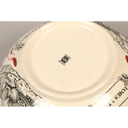 31 - Adams lustre pottery punch bowl 'Ship Caroline' diameter 25cm.