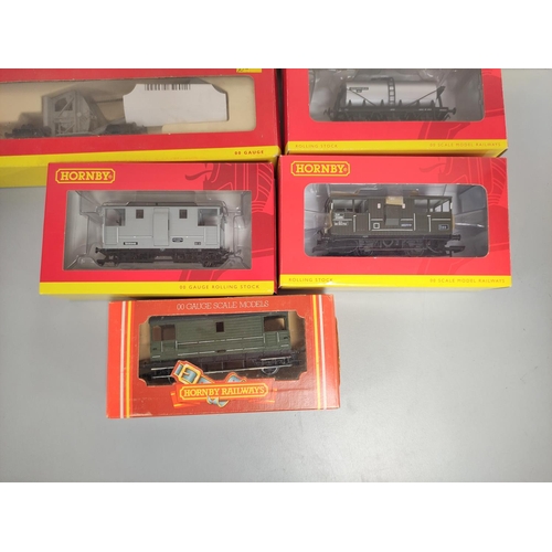 182 - Hornby Railways. Seven boxed 00 gauge rolling stock carriages and covered wagons to include BR Crims... 