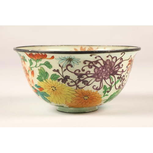 199 - Japanese Plique-a-jour bowl, with translucent cloisonne enamels 14 cm diameter.