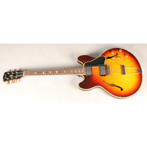 310 - Gibson ES-335 TD guitar, circa 1965, stamped on the back of the headstock 350035, with further orang... 