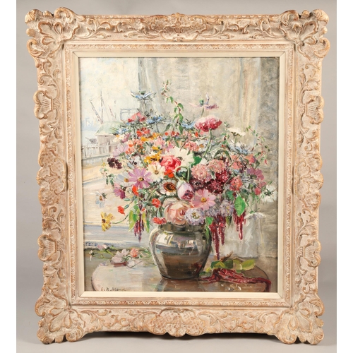 436 - Emily Beatrice Bland  N.E.A.C. (1864 - 1951)Framed oil on canvas - signed'A Summer Bouquet - Cheyne ... 