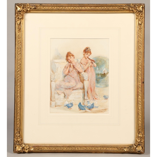 456 - Albert MooreFramed watercolour - signed & dated'Two Classical Figures'22cm x 18cmProvenance: Jam... 