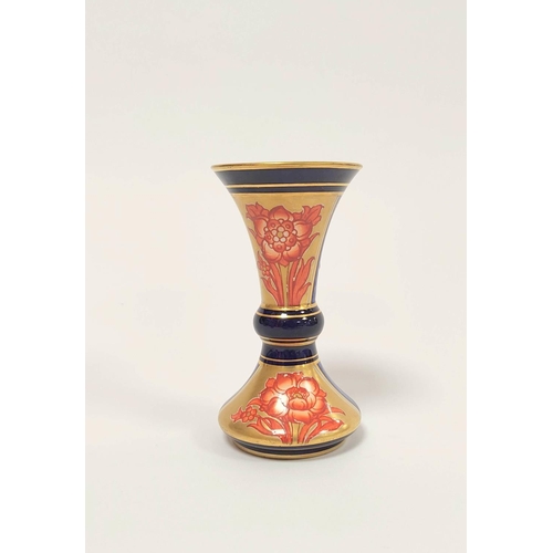 306 - James MacIntyre & Co., Burslem Aurelian porcelain spill vase of slender trumpet form, with anoth... 