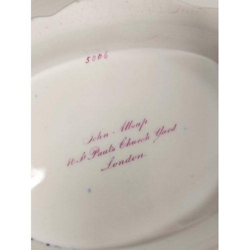 308 - 19th century English porcelain dessert service with signature retailers mark to underside for John A... 