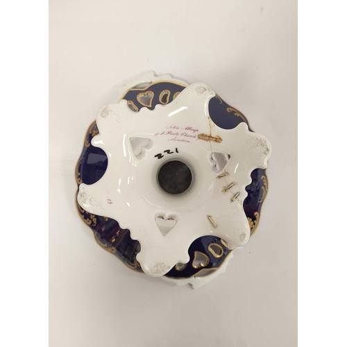 308 - 19th century English porcelain dessert service with signature retailers mark to underside for John A... 