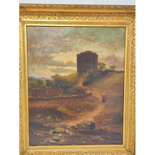 222 - In the Manner of William M Curry (19th Century).Borthwick Castle.Oil on Canvas.Signed indistinctly.5... 