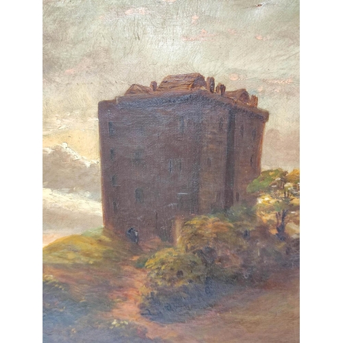 222 - In the Manner of William M Curry (19th Century).Borthwick Castle.Oil on Canvas.Signed indistinctly.5... 