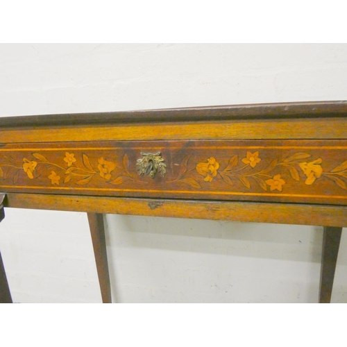 462 - Dutch marquetry inlaid writing table circa late 18th early 19th century, with shaped tray top above ... 