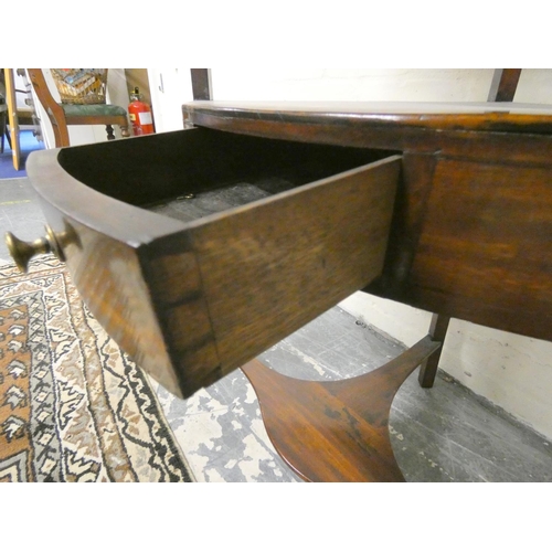 486 - 19th century mahogany bow-front corner wash stand with half gallery top above drawer with drawer fac... 