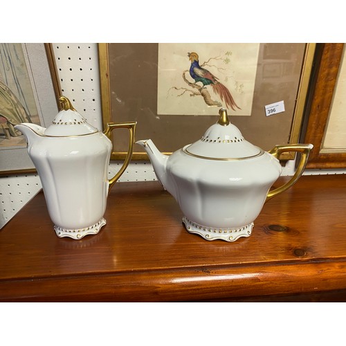 248 - Wedgewood gilt decorated tea set , gilt coffee set, prunus blossom ginger jars etc.