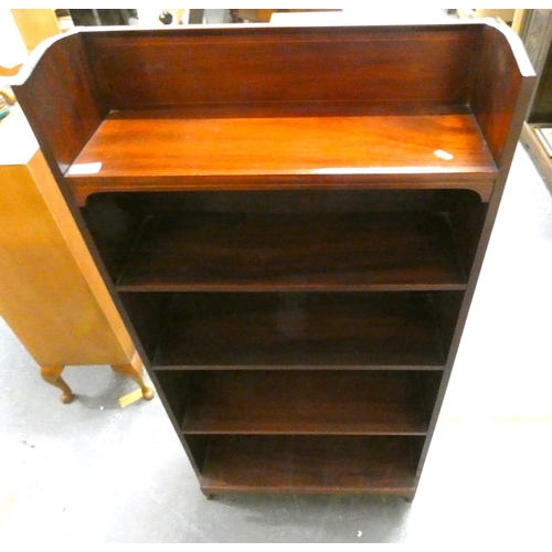 492 - Edwardian mahogany open bookcase.