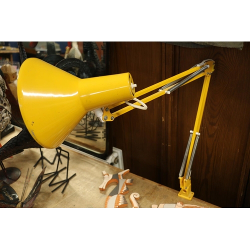 114 - H C F of Germany yellow angle-poise style swivel desk lamp.