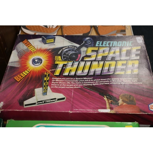 131 - Chad Valley Space Thunder Defence Unit electronic gun, boxed.