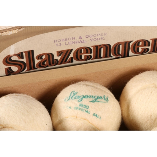 217 - Six 1950/60s Slazenger tennis balls in original box.