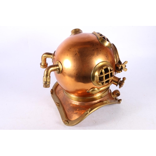 226 - Siebe Gorman reproduction copper diver's helmet, 26cm.