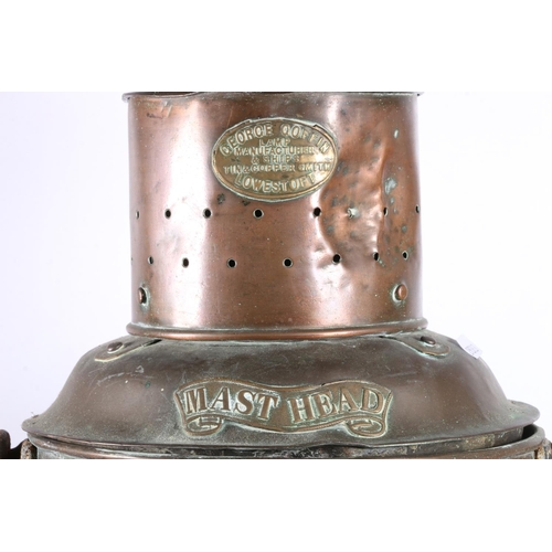 258 - George Coffin of Lowestoft copper ship's masthead lantern (no glass),