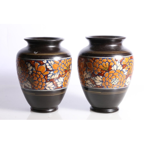 267 - Pair of Gouda vases.