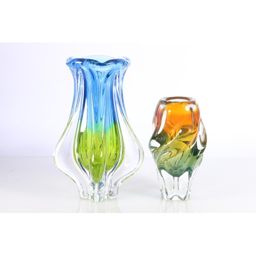 279 - Two mid to late 20th century Czech Glass vases in the style of Josef Hospodka.