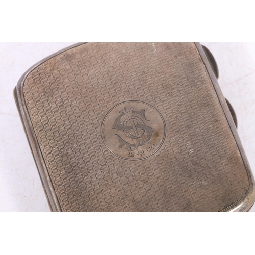 592 - Four early to mid-20th century hallmarked silver cigarette cases, various dates and makers, gross 35... 