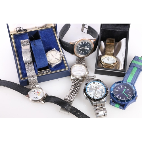 609 - Gentlemans wristwatches and parts incl. Sekonda, Curren, Disney Mickey Mouse etc.