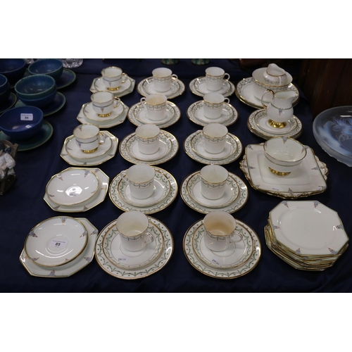 85 - Paragon Art Deco part teaset and a Staffordshire china part teaset.