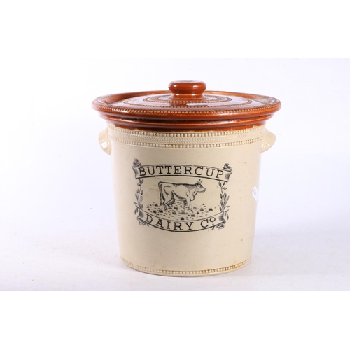 88 - Buttercup Dairy Company stoneware butter jar with lid.