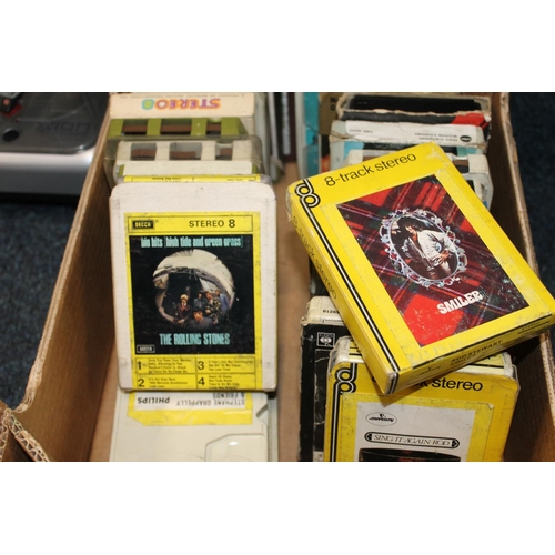 214 - Box containing 8-track cassettes.