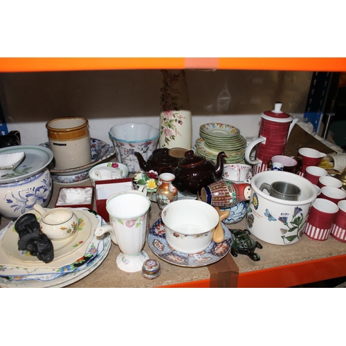 334 - Ceramics to include part dinner services, teasets, Royal Grafton cups, brass candlesticks, etc.