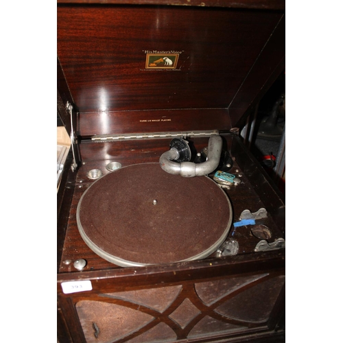 393 - HMV vintage record player.