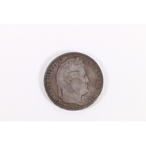 455 - France Louis Phillippe I silver five franc coin 1833 BB.