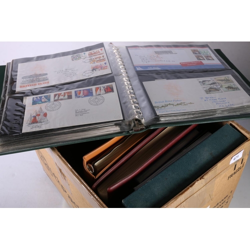 471 - Two albums of GB first day covers and PHQ cards also four Safe Album unused stamp albums for with JE... 