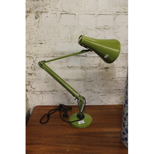 612 - Vintage Herbert Terry style green painted angle-poise lamp.