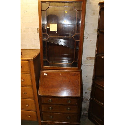 633 - Mahogany bureau bookcase.